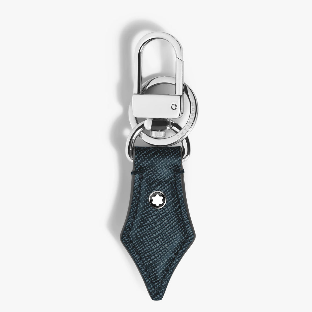 Montblanc blauer Tweed-Feder-Schlüsselanhänger 220358
