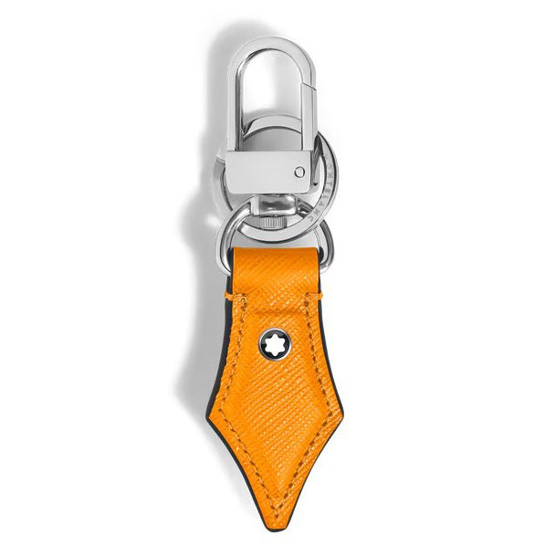 Montblanc nib-shaped key ring in Sartorial saffron leather 221512