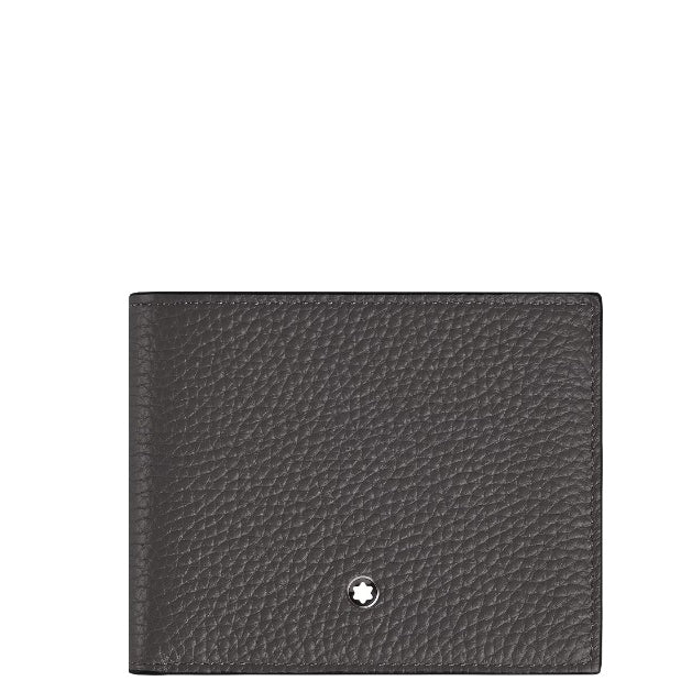 Montblanc portemonnee met 6 vakken van generfd leer, gesmeed ijzer 223013
