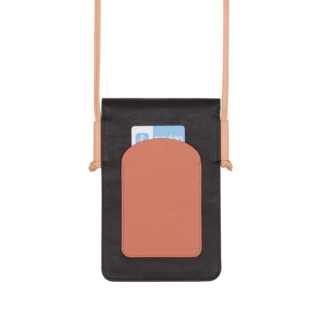 DUDU Leder-Handyhülle zum Umhängen, Smartphone-Halterung für bis zu 6,7 Zoll mit Knopf, verstellbarer Schultergurt, schlankes Design