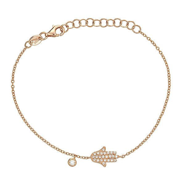 Bracelet à main Zydo avec petits diamants or rose 54367