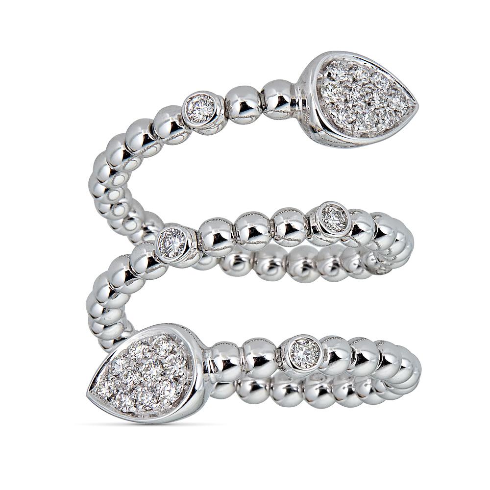 Bague spirale Zydo pavé diamants or blanc 54977
