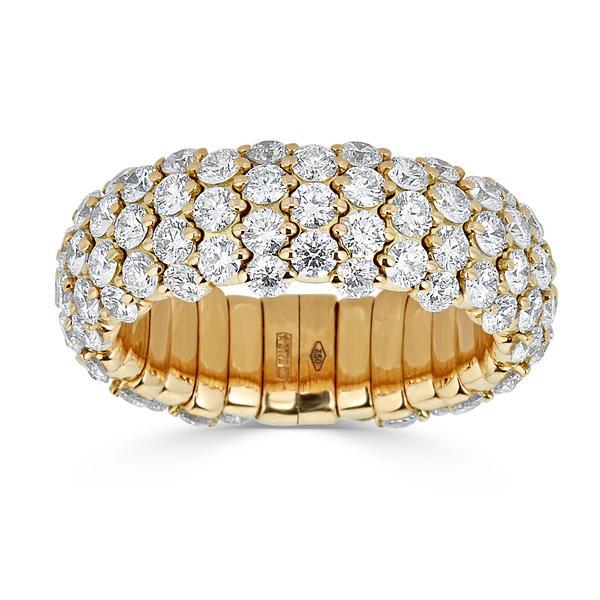 Zydo kleine elastische ring met geelgouden diamanten koepel 55171