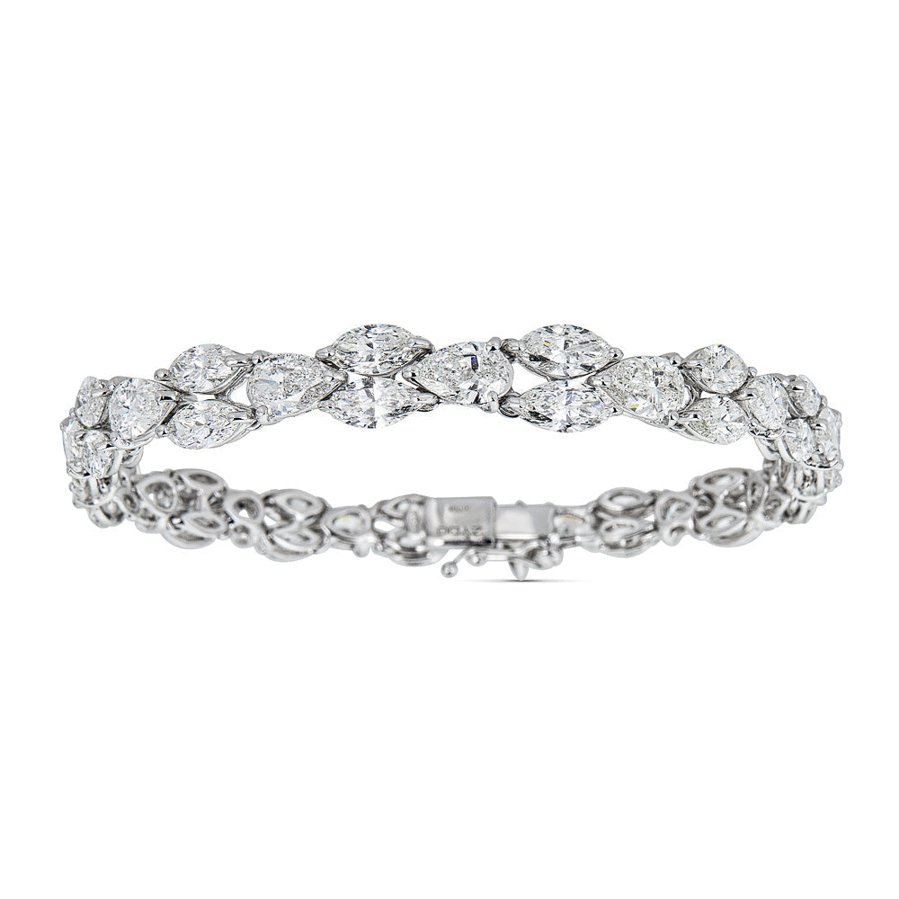 Zydo-Armband mit birnenförmigen Diamanten und Marquise-Weißgold 55823