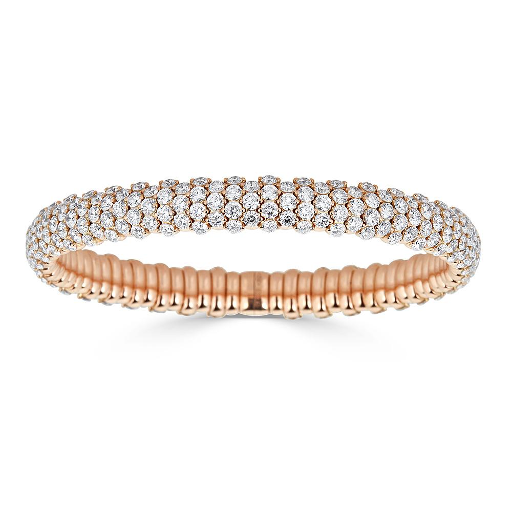 Zydo elastische armband met roségouden diamanten koepel 58273