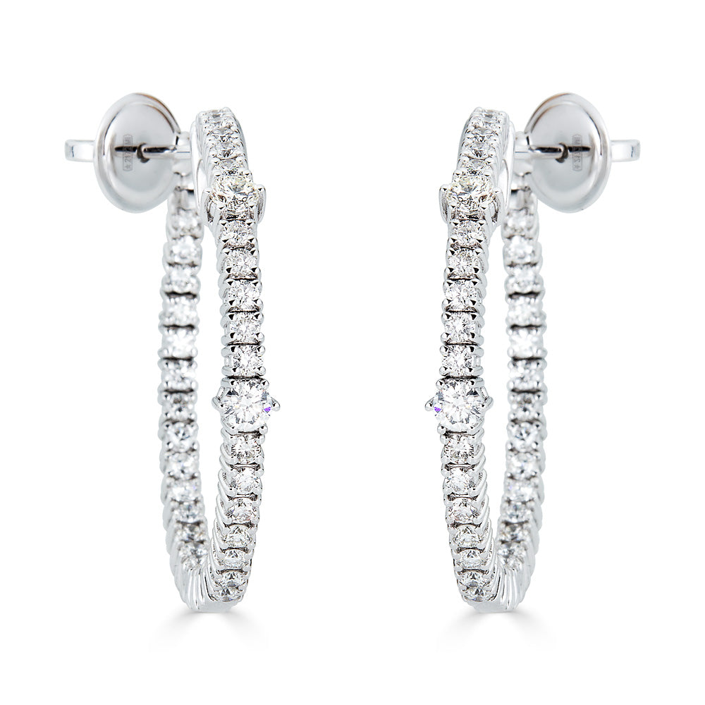 Zydo peek a boo oorringen met ronde diamanten witgoud 59950