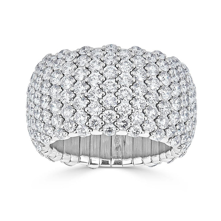 Zydo gewölbter elastischer Ring mit Diamanten Weißgold 60460