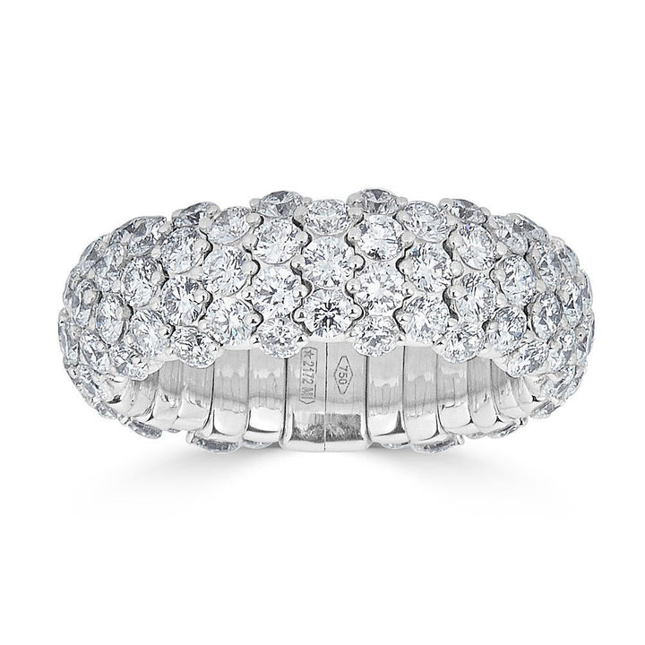 Zydo kleine elastische ring met diamanten koepel witgoud 61528