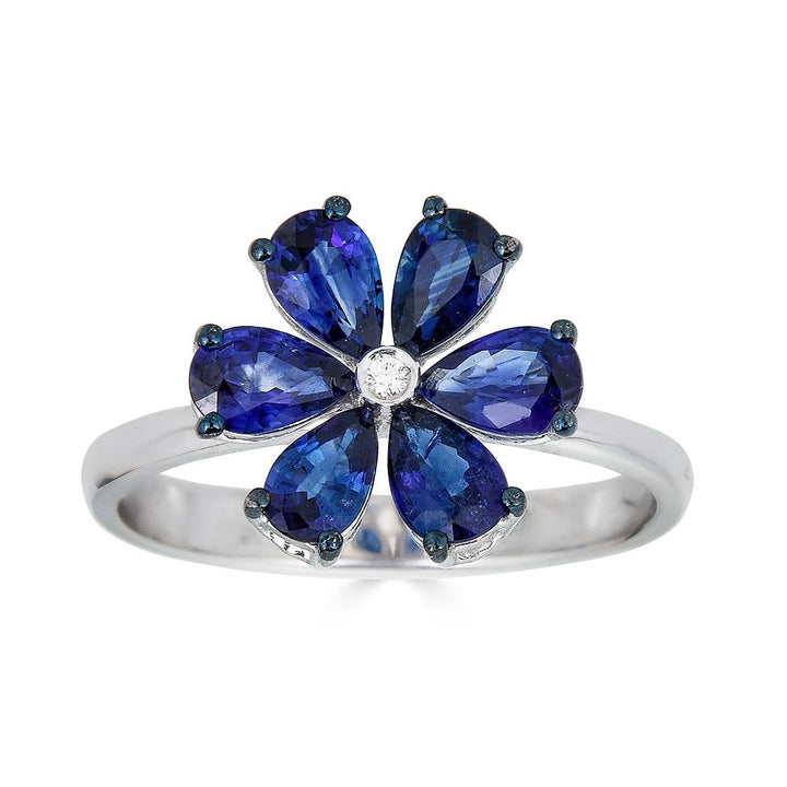 Bague Zydo avec fleur de diamant et pierres précieuses de couleur or jaune 62220