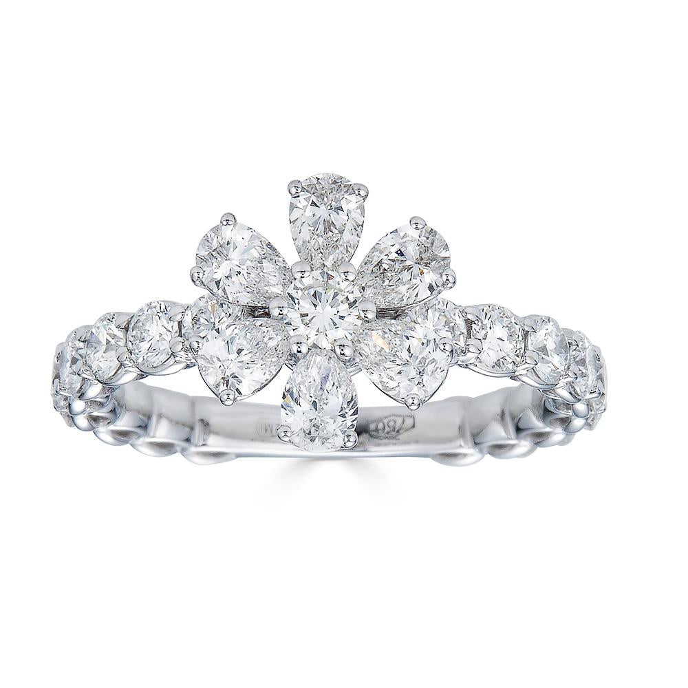 Bague Zydo avec fleur de diamant en or blanc 63134