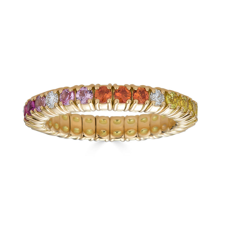Zydo Stretch-Regenbogen-Eternity-Ring Gelbgold 63152
