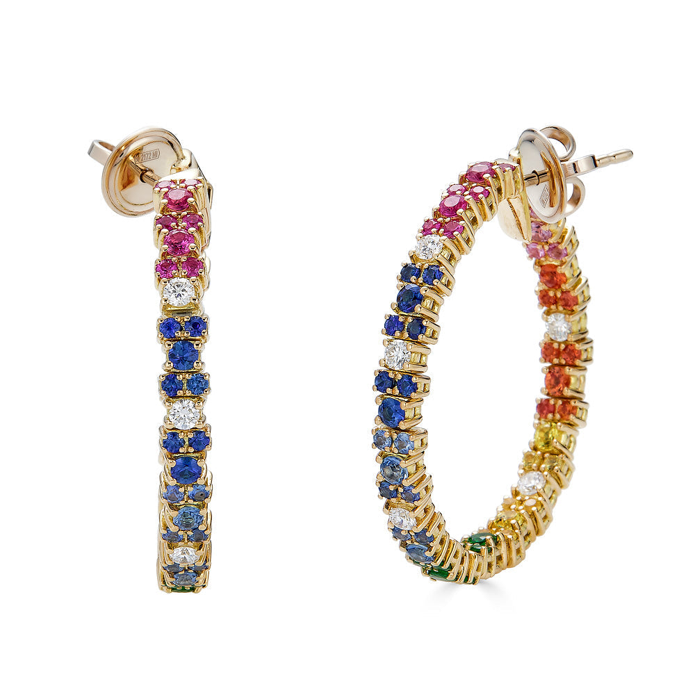 Zydo Regenbogenkreise mit Diamanten, Saphiren und Halbedelsteinen Gelbgold 63153