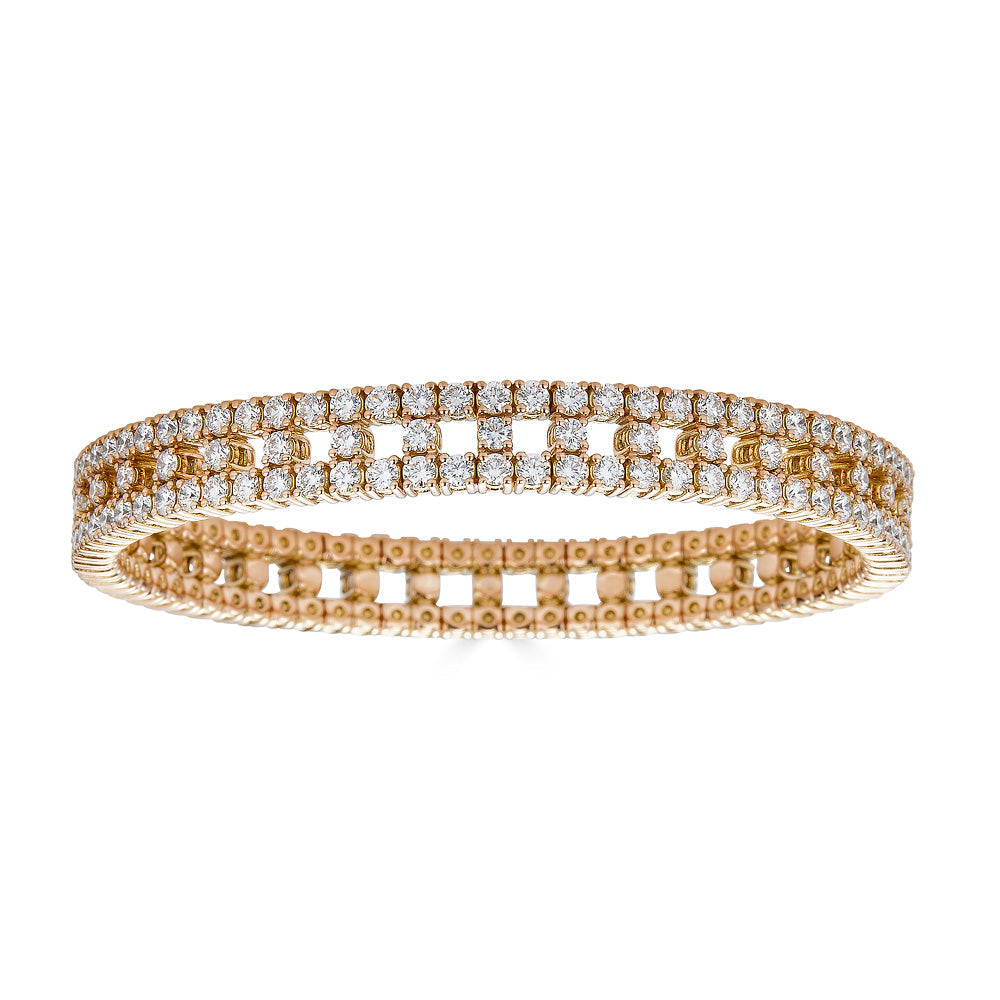 Bracelet élastique Zydo avec diamants de forme ronde or rose 63410