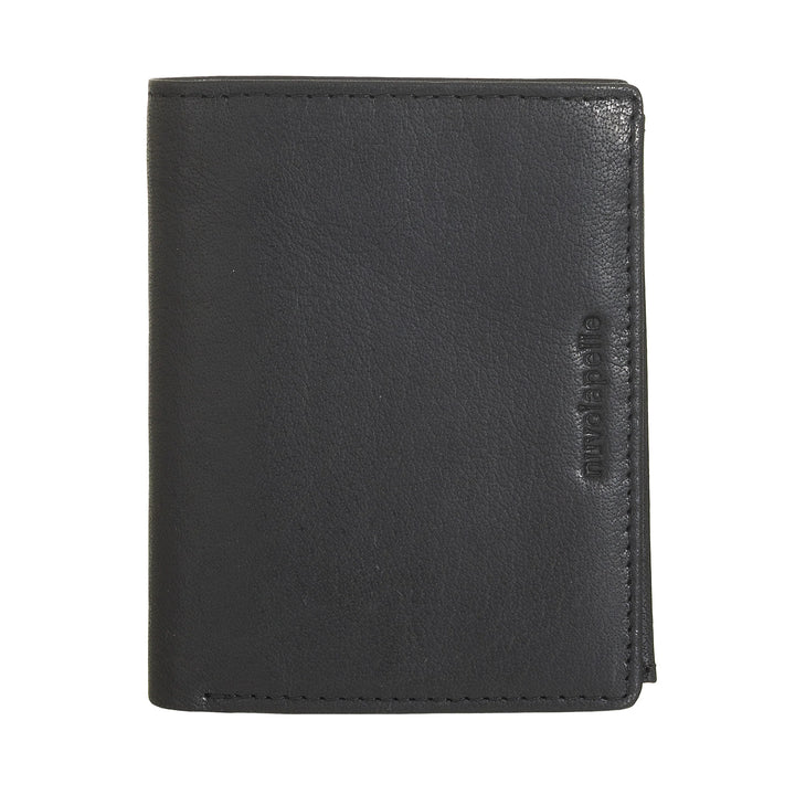 Nuvola Pelle Petit Portefeuille pour Homme en Cuir de Buffle avec Porte-Monnaie - Portefeuille Vertical Compact avec Fermeture Éclair, Poches Transparentes et Porte-Cartes
