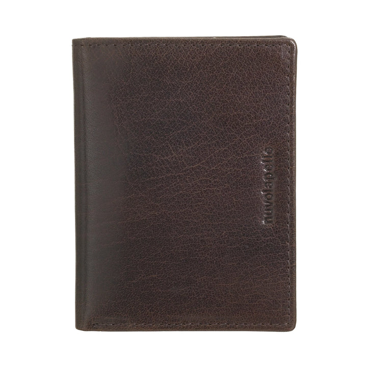 Kleine Herren-Geldbörse von Nuvola Pelle aus Büffelleder, kompakter Kartenhalter, Geldscheinhalter, schlanke Bifold-Taschenbrieftasche