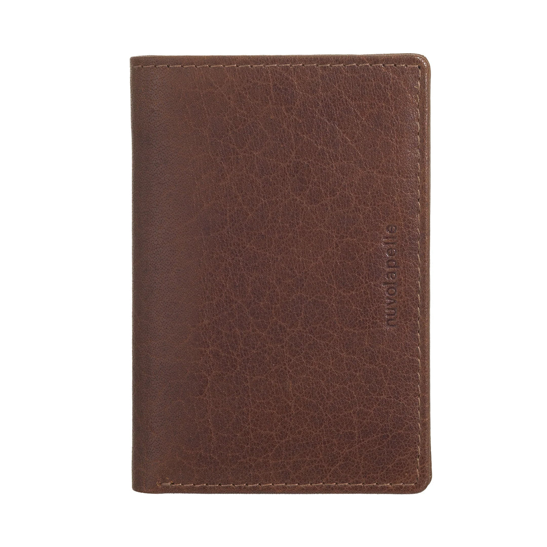 Nuvola Pelle Petit portefeuille pour homme en cuir de buffle véritable, porte-cartes fin avec fermeture éclair au dos, format de poche, compact