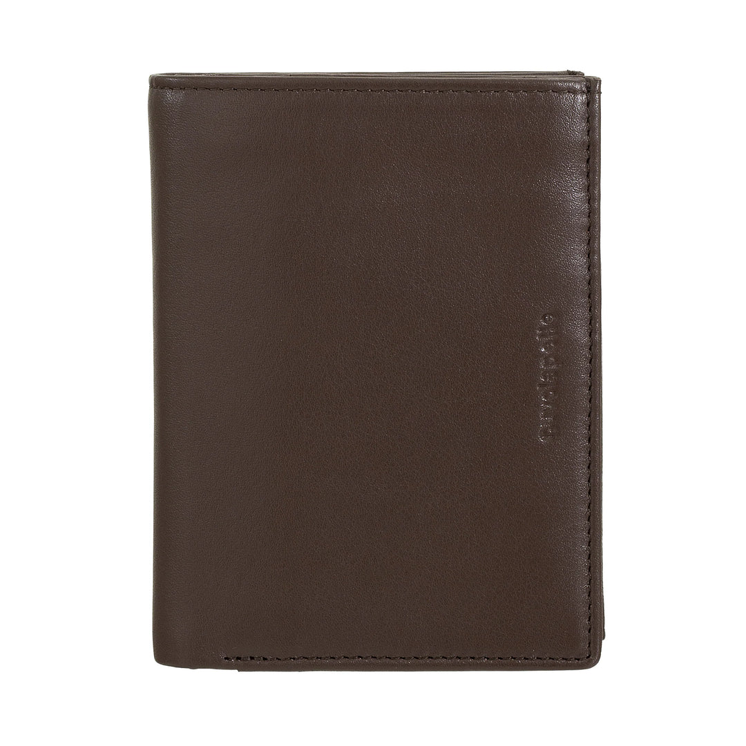 Portefeuille vertical pour homme Nuvola Pelle en cuir Nappa - Portefeuille avec porte-monnaie, fente pour cartes et poches transparentes