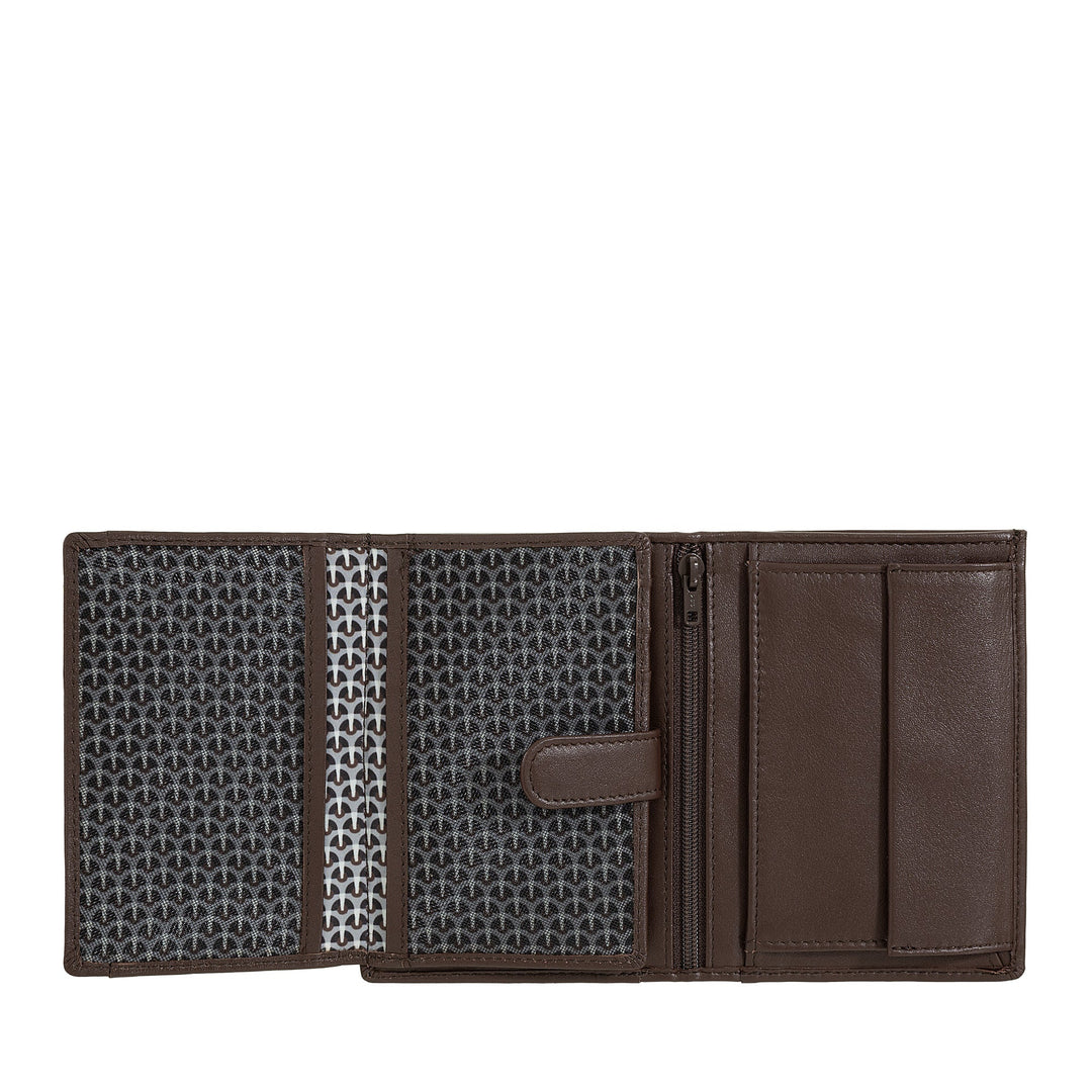 Portefeuille vertical pour homme Nuvola Pelle en cuir Nappa - Portefeuille avec porte-monnaie, fente pour cartes et poches transparentes