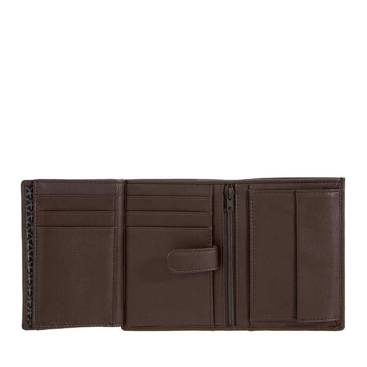 Portefeuille vertical pour homme Nuvola Pelle en cuir Nappa - Portefeuille avec porte-monnaie, fente pour cartes et poches transparentes
