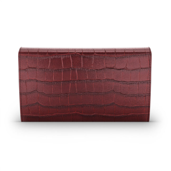 Giovanni Raspini continental wallet jungle croco burgundy leather Wallet in leather and white bronze decoration L0033