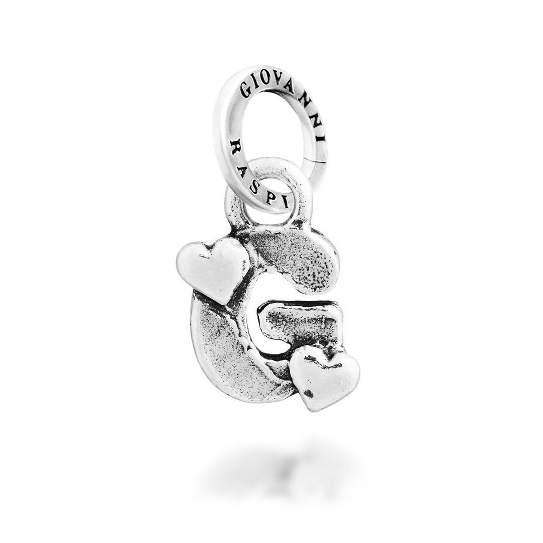 Giovanni Raspini Charm "G" Petits Coeurs - Silver Charm - 12783