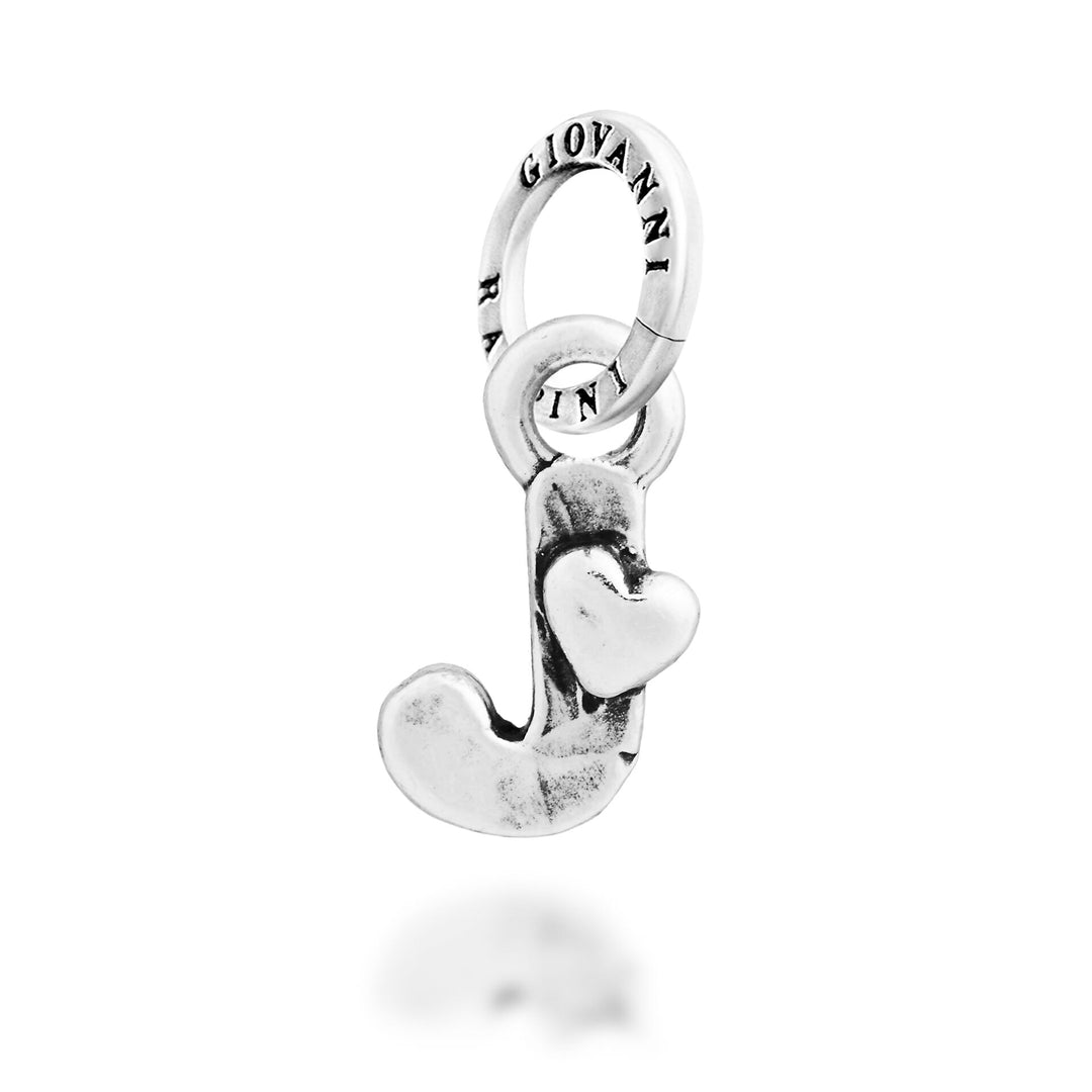 Giovanni Raspini Charm "J" Petit Coeur - Silver Charm - 12786