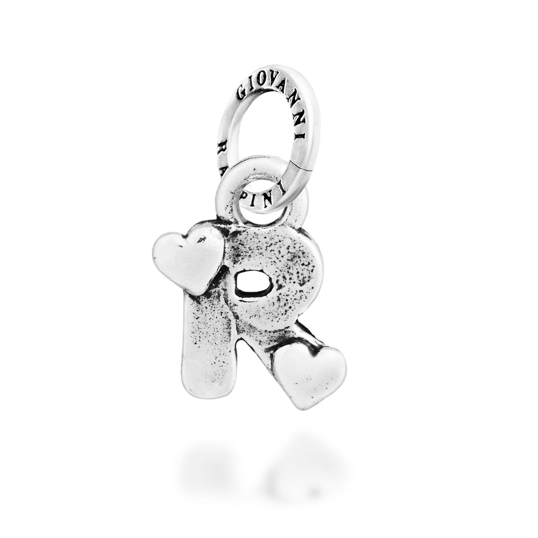 Giovanni Raspini Charm "R" Petits Coeurs - Silver Charm - 12794