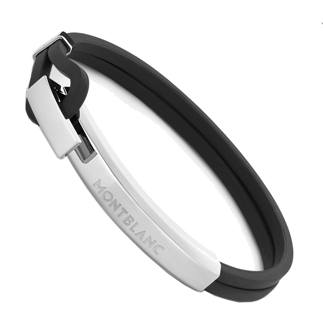 Montblanc Zwarte en stalen armband wikkel me 126135