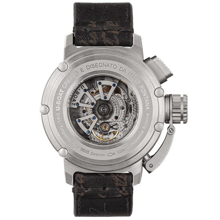 Montre U-BOAT Chimera 46mm acier automatique noir 9605