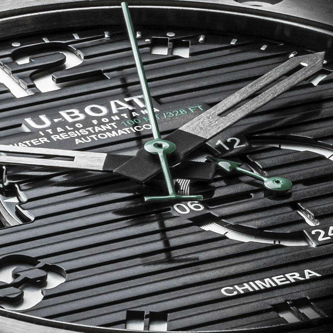 Montre U-BOAT Chimera 46mm acier automatique noir 9605