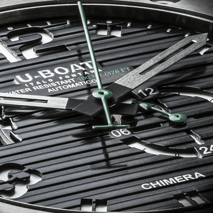 Montre U-BOAT Chimera 46mm acier automatique noir 9605