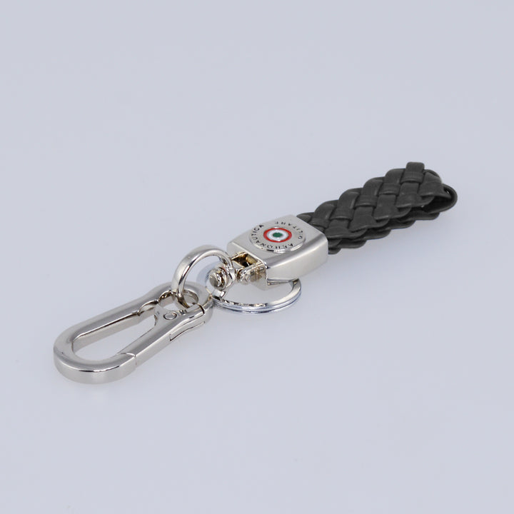 Aeronautica Militare Leather key ring with carabiner AM164-NE