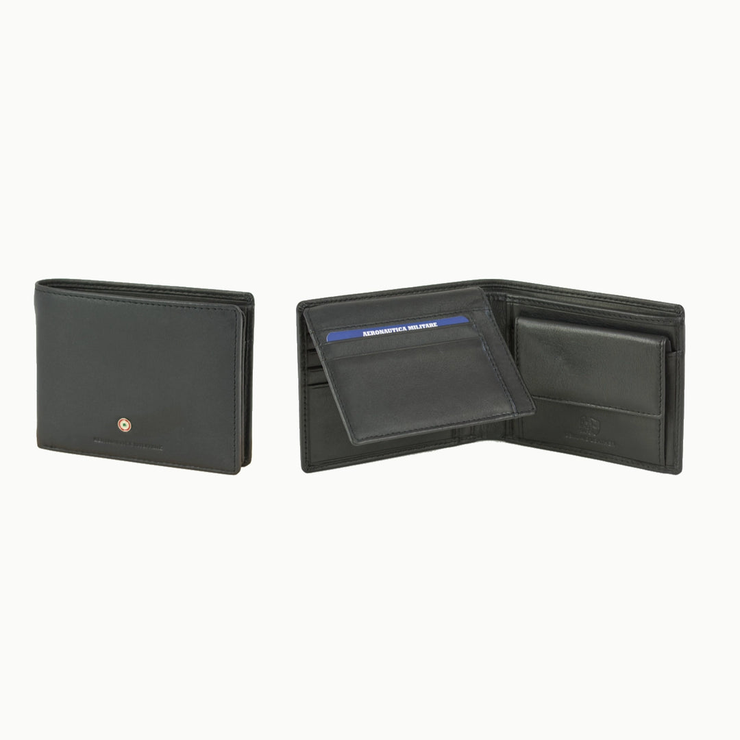 Wallet with flap and coin holder New Plate line