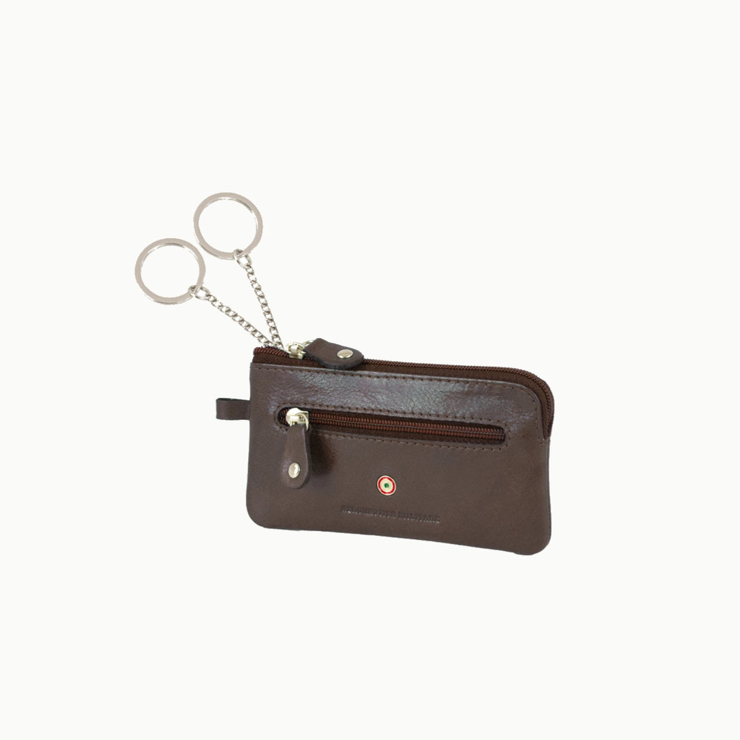 New Plate line leather pouch key ring
