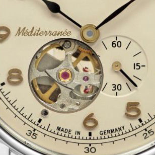 Zeppelin horloge LZ121 Mediterranèe Automatic Open 40mm beige automatisch staal 9666-5