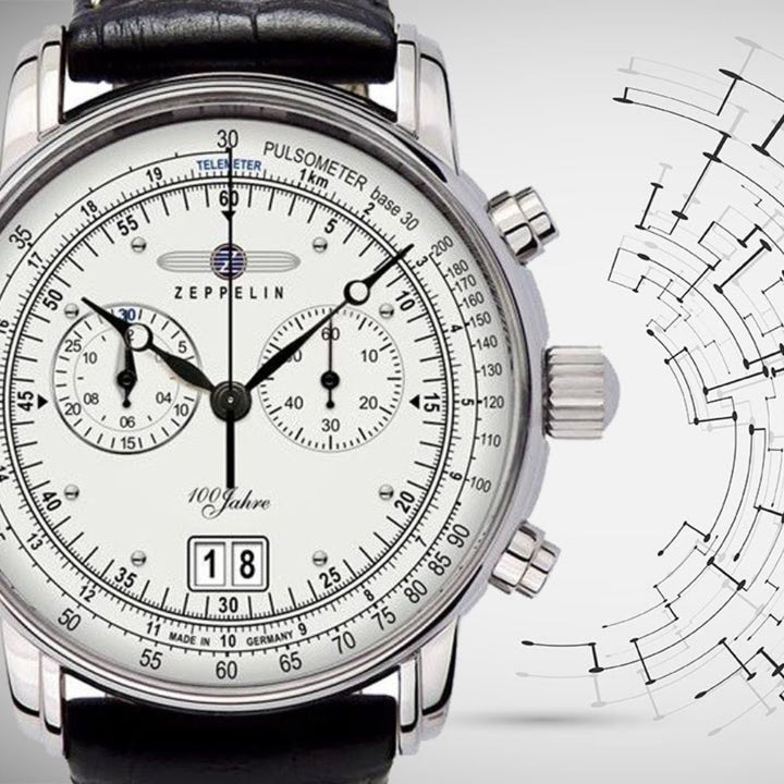 Zeppelin watch 100 Years Zeppelin Chronograph 42mm silver quartz steel 7690-1