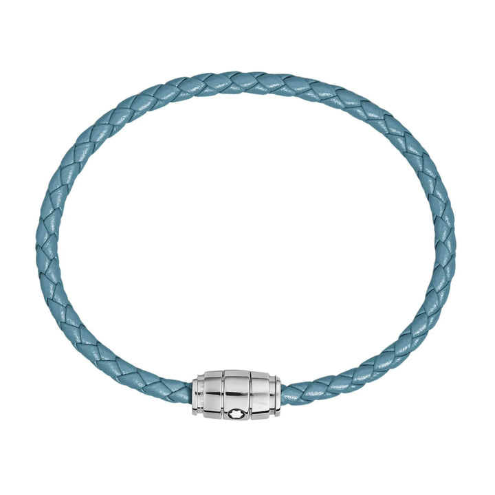 Montblanc 3-Ring-Stahlarmband und Meisterstück Blue Fumè-Leder, Größe S 13429360