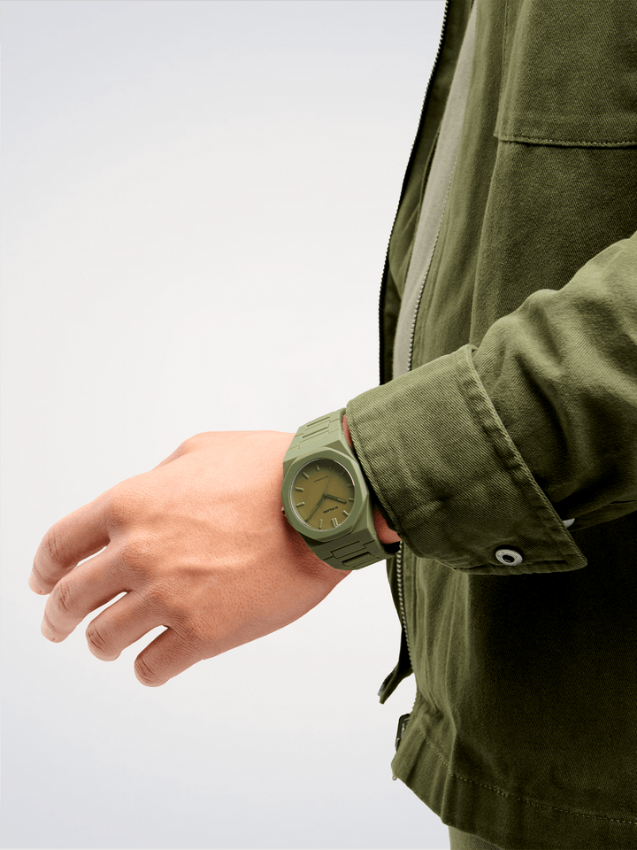 D1 Milano Militair Groen Polycarbon 40,5 mm D1-PCBJ22