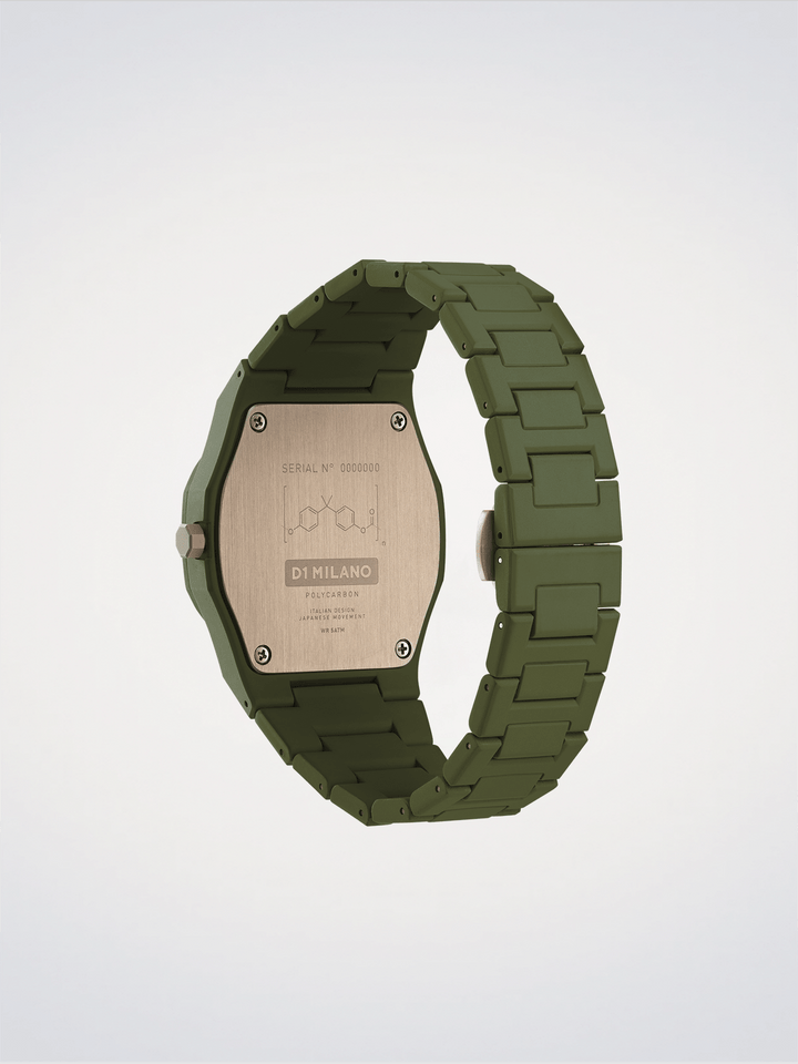 D1 Milano Militair Groen Polycarbon 40,5 mm D1-PCBJ22
