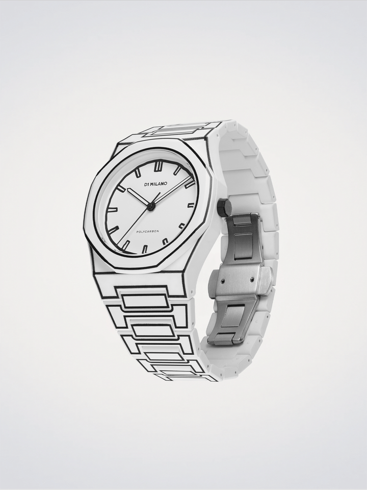 D1 Milano Wit Schets Polycarbon 40,5 mm D1-PCBJ34