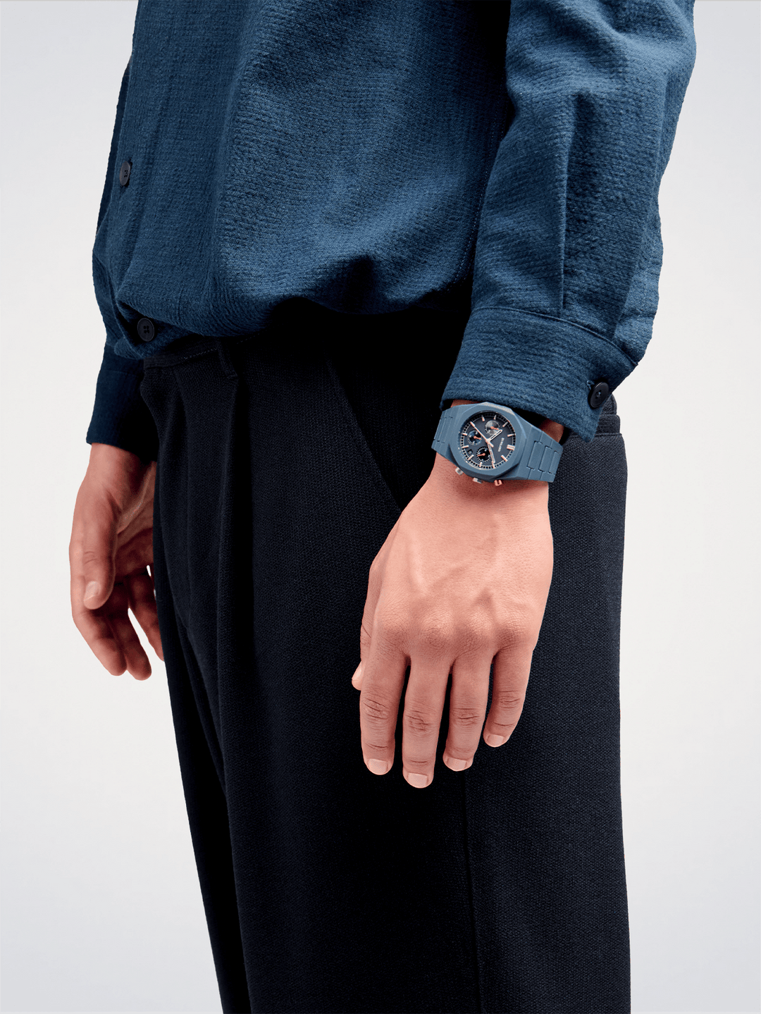 D1 Milano Neptunblau Polychrono 40,5 mm D1-PHBJ09