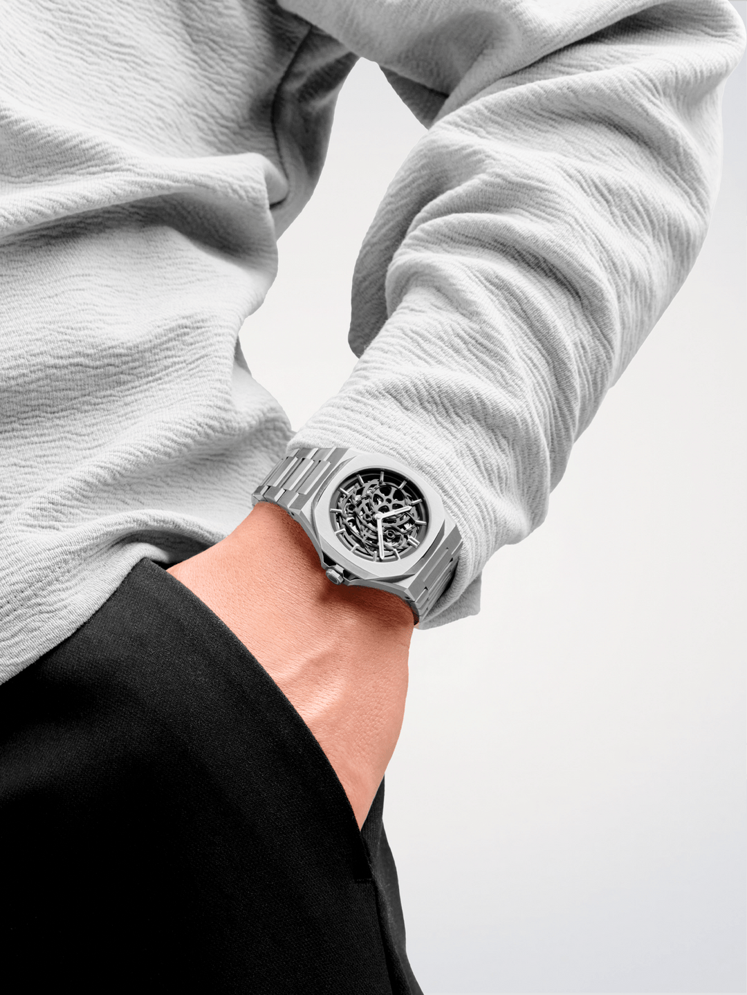 D1 Milano Squelette Argent 41,5 mm D1-SKBJ10