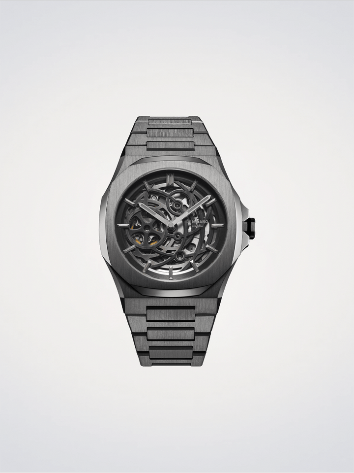 D1 Milano Gun Metal Skelett 41,5 mm D1-SKBJ11