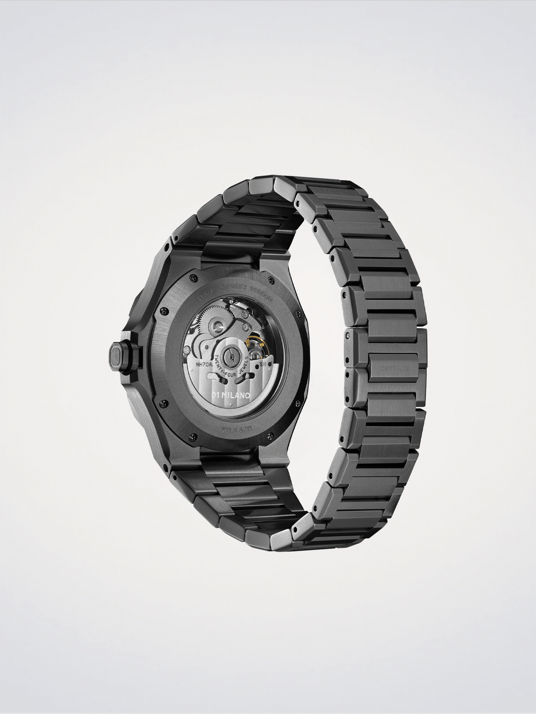 D1 Milano Gun Metal Skelett 41,5 mm D1-SKBJ11