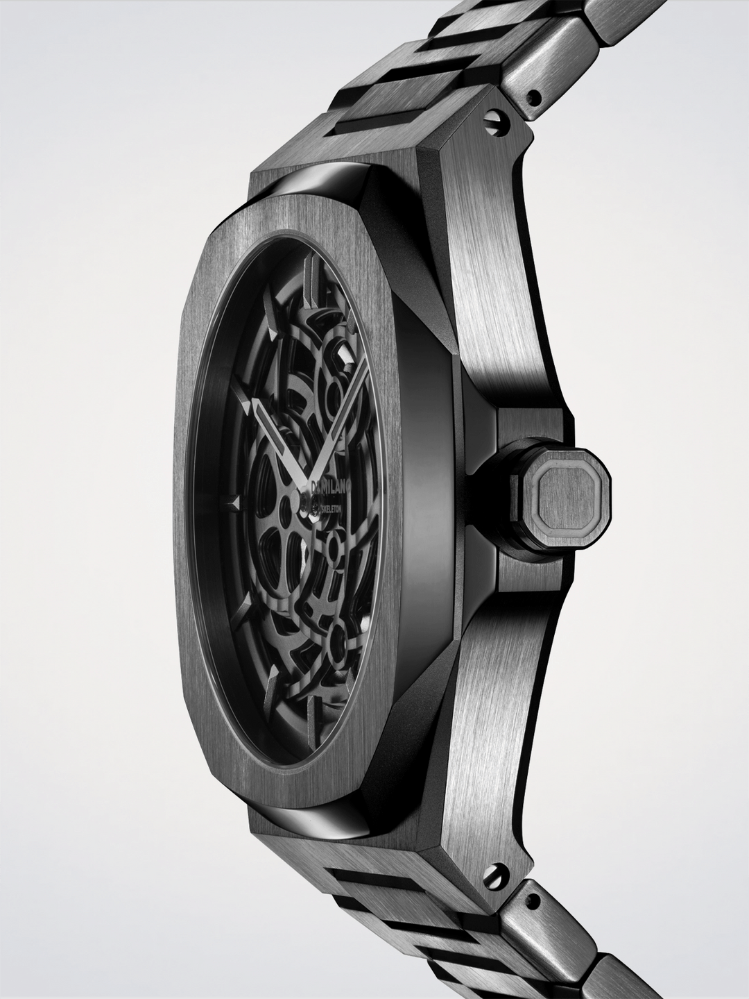 D1 Milano Gun Metal Skelett 41,5 mm D1-SKBJ11