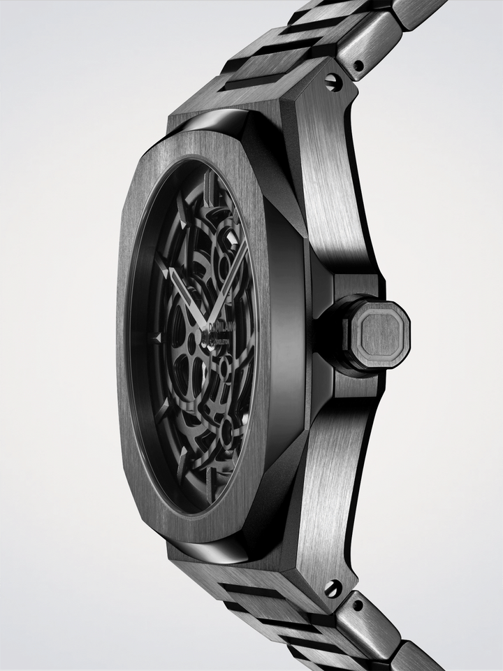 D1 Milano Gun Metal Skelett 41,5 mm D1-SKBJ11