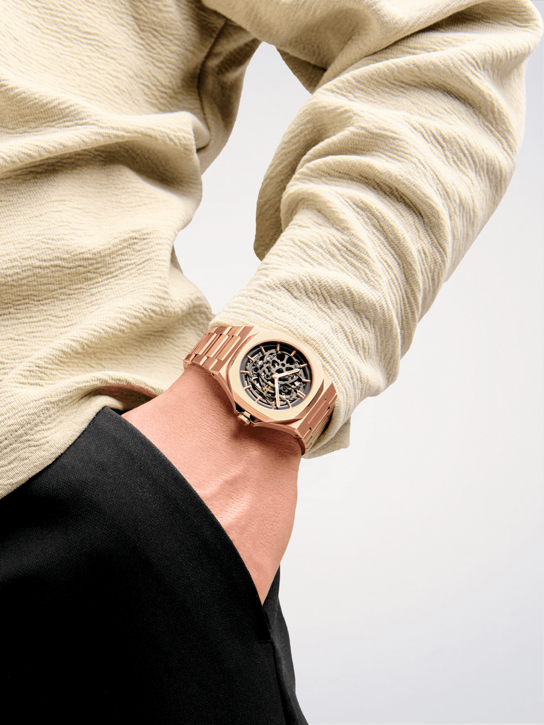 D1 Milano Squelette en or rose 41,5 mm D1-SKBJ12