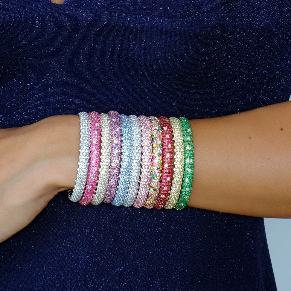 Bracelet élastique bombé améthyste or rose Zydo 60862