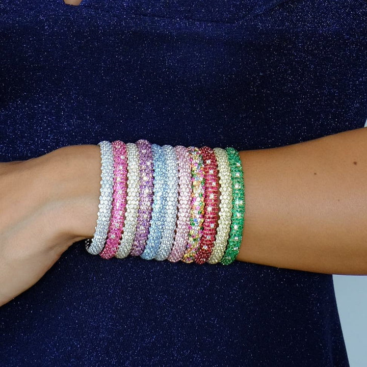 Bracelet élastique bombé améthyste or rose Zydo 60862