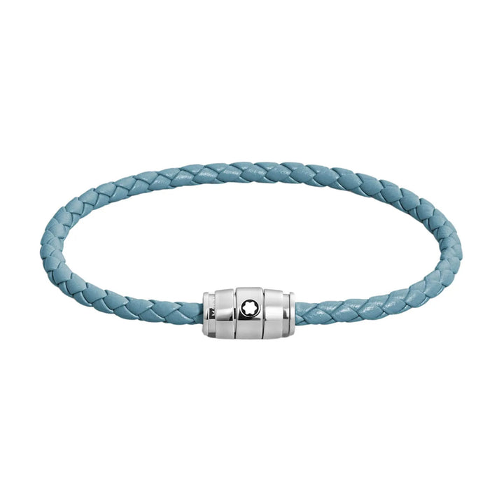 Montblanc 3-Ring-Stahlarmband und Meisterstück Blue Fumè-Leder, Größe S 13429360